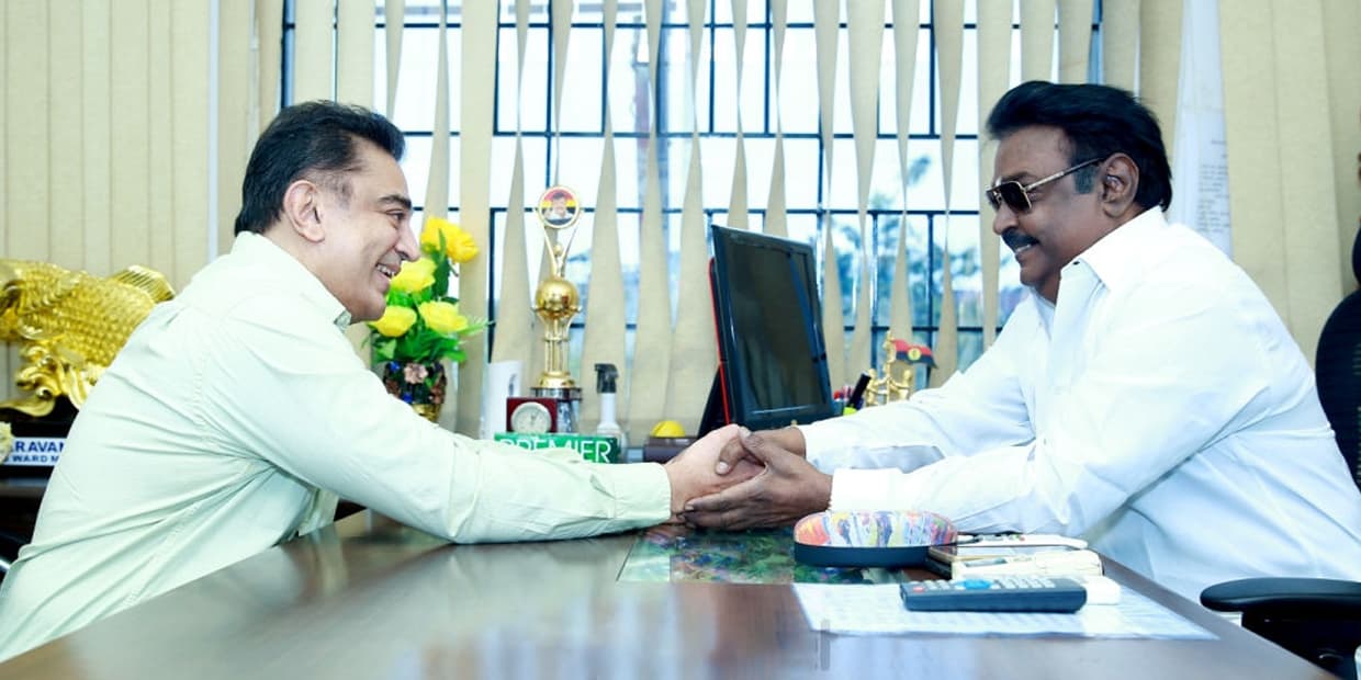 கமல், விஜயகாந்த் சேர்ந்து நடித்த ஒரே படம்.. ஜாம்பவான்கள் சேர காரணமாக இருந்த நடிகை