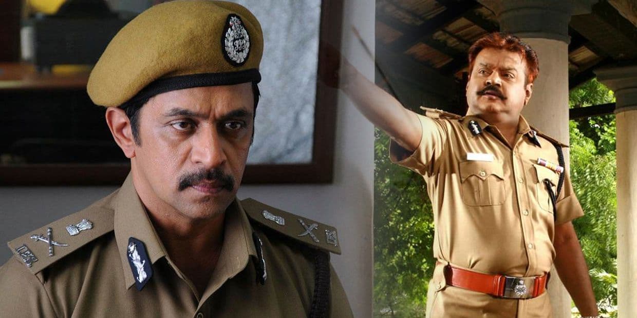 விஜயகாந்த் போட்டியாக அர்ஜுன் கல்லா கட்டிய 6 போலீஸ் படங்கள்.. மார்க்கெட் போனதால் சொந்தமாக தயாரித்த படம்