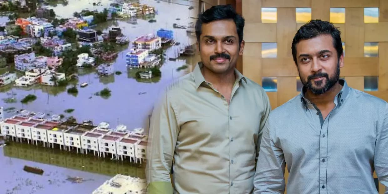 புயலால் தத்தளிக்கும் சென்னை, டாப் ஹீரோக்கள் சூர்யா, கார்த்திக்கை பார்த்து கத்துக்கோங்க!
