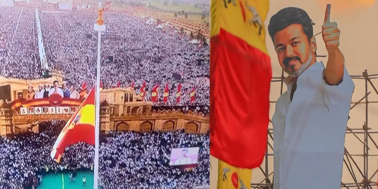 மக்கள் கடலில் மாஸ் என்ட்ரி கொடுத்த விஜய்.. பறந்து வந்த TVK துண்டு, தளபதி செய்த செயல்