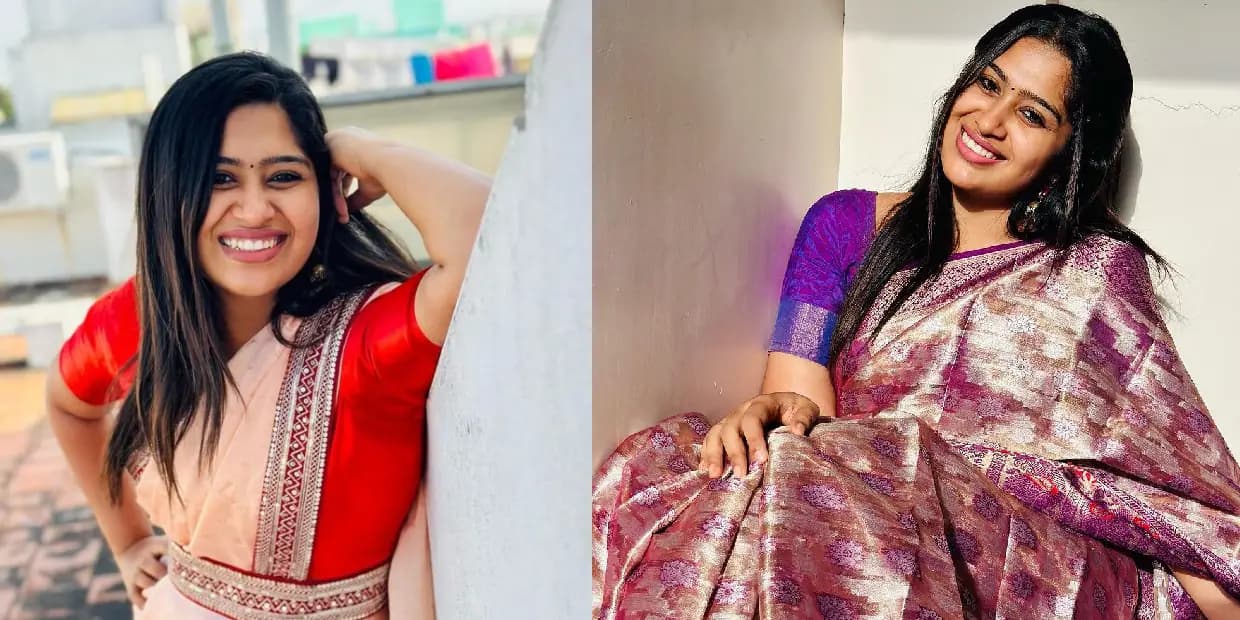 சேலையில வீடு கட்டவா மாதிரி ஒரு போட்டோஷூட்.. சீரியல் நடிகை ஷோபனா உத்தமன்