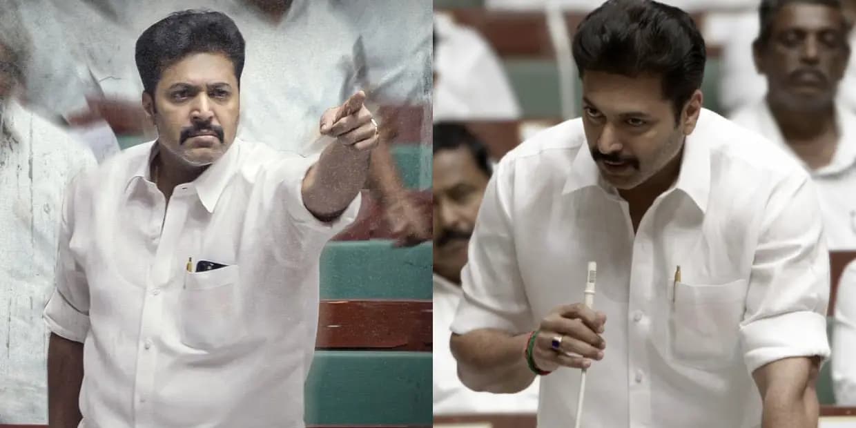 ஆளும் கட்சி அமைச்சரின் வாழ்க்கை வரலாறா.? ரவி மோகனின் கராத்தே பாபு டீசர் கொடுத்த ஹிண்ட்