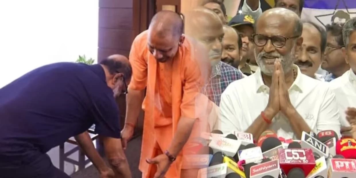 யோகி காலில் விழ இதுதான் காரணம்.. சென்னை திரும்பிய தலைவர் கொடுத்த விளக்கம்