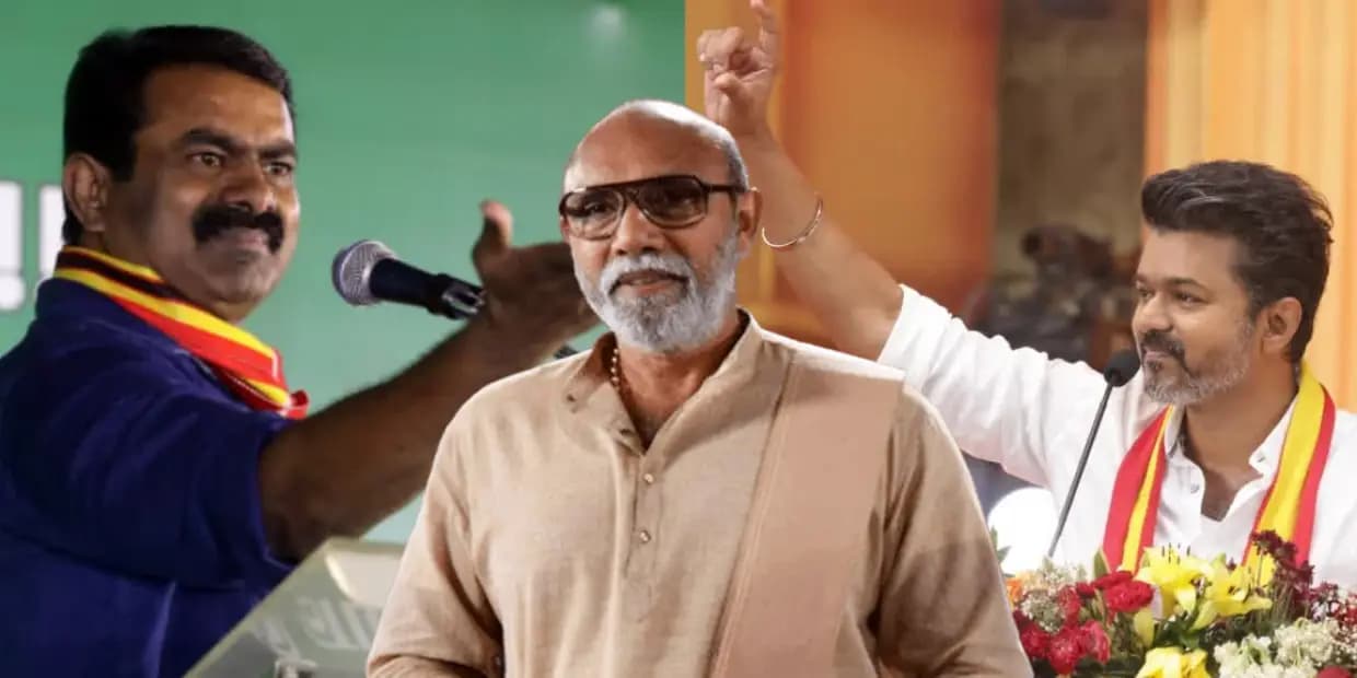 திராவிடமும் தமிழ் தேசியமும்.. விஜய், சீமான் சர்ச்சைக்கு முற்றுப்புள்ளி வைத்த சத்யராஜ்