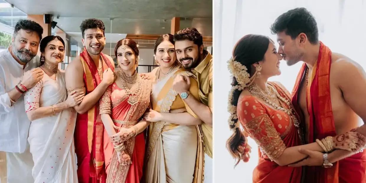 பிரம்மாண்டமாக நடந்த காளிதாஸ் ஜெயராம் திருமண வரவேற்பு.. மகள் மகனுடன் வந்த ஷாலினி, வைரல் புகைப்படங்கள்