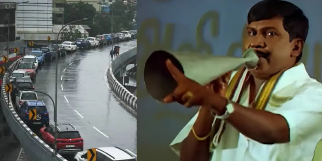 கனமழைக்கு பயந்து மேம்பாலத்தில் காரை நிறுத்தும் சென்னைவாசிகளே.. இப்பலாம் பாலமே தண்ணில போகுது ஜாக்கிரதை, வைரல் மீம்ஸ்
