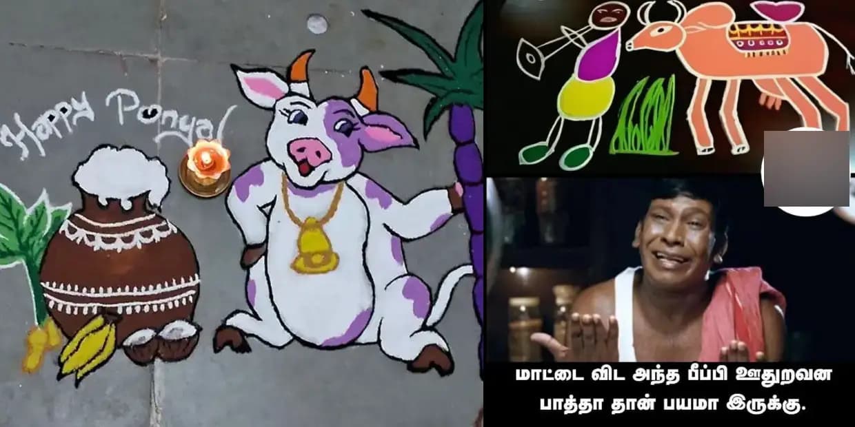 பீட்டா கிட்ட இருந்து மாட்ட காப்பாத்தியாச்சு.. இனி கோலம் போடுற பொண்ணுங்க கிட்ட இருந்து காப்பாத்தணும் போல, வைரல் மீம்ஸ்