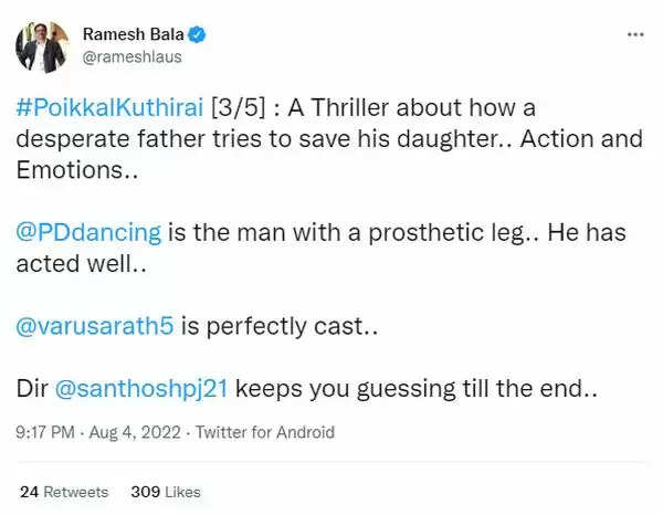 புதிய ரூட்டை பிடித்த பிரபுதேவாவின் பொய்க்கால் குதிரை எப்படி இருக்கு.? அனல் பறக்கும் ட்விட்டர் விமர்சனம்