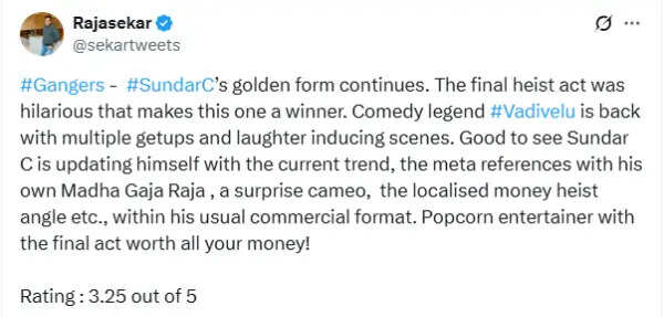 சுந்தர்.சி, வடிவேலு கூட்டணி அலப்பறையாக இருந்ததா.? கேங்கஸ் ட்விட்டர் விமர்சனம்
