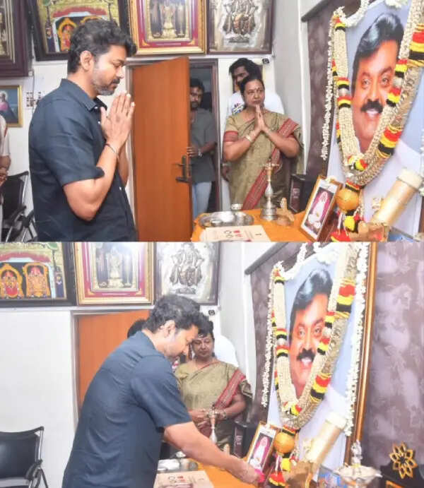 கேப்டன் மகன்களை அரவணைத்து நின்ற விஜய்.. பிரேமலதாவை கோட் டீம் சந்திக்க இதுதான் காரணம்