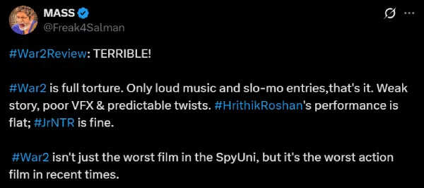ஹ்ருத்திக் ரோஷன் ஜூனியர் என்டிஆர் கூட்டணி ஒர்க்அவுட் ஆனதா.? வார் 2 ட்விட்டர் விமர்சனம்