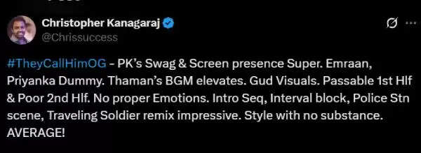 மும்பை அண்டர்வேர்ல்டை சாய்த்த பவன் கல்யாண்.. ஓஜி முழு விமர்சனம்