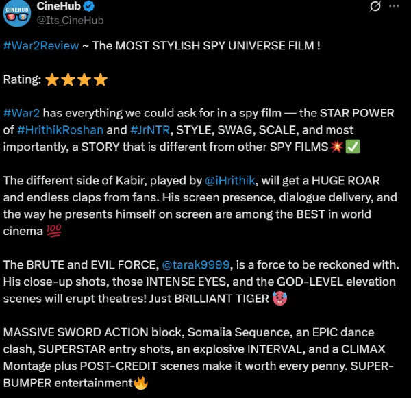 ஹ்ருத்திக் ரோஷன் ஜூனியர் என்டிஆர் கூட்டணி ஒர்க்அவுட் ஆனதா.? வார் 2 ட்விட்டர் விமர்சனம்