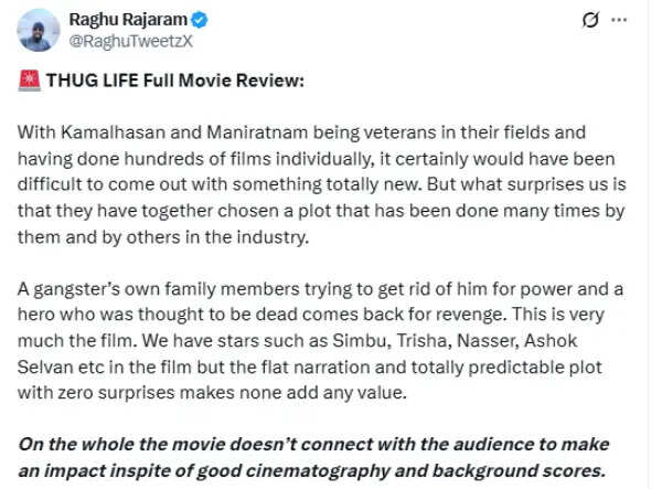 கமல், மணிரத்னம் மேஜிக் எப்படி இருக்கு.? தக் லைப் ட்விட்டர் விமர்சனம்