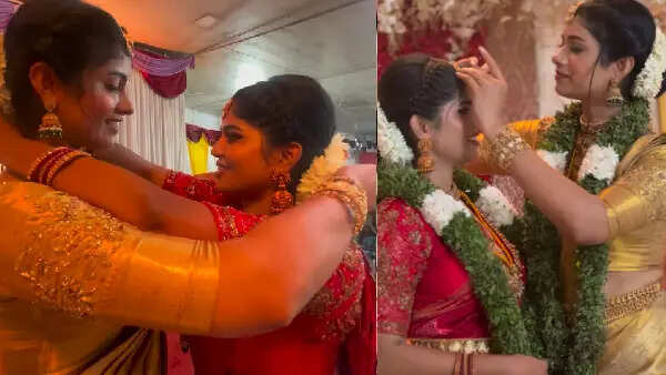 திருமண கோலத்தில் மாறி மாறி தாலி கட்டிய நடிகைகள்.. விஜய் டிவி சீரியல் ஹீரோயினா இது.!