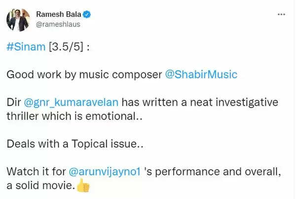 சீறிப்பாயும் அருண் விஜய்யின் சினம் எப்படி இருக்கு? அனல் பறக்கும் ட்விட்டர் விமர்சனம்