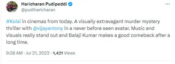 திகிலூட்டும் மர்மம், விஜய் ஆண்டனியின் படம் கொலையா இல்ல தற்கொலையா? படம் எப்படி இருக்கு.? ட்விட்டர் விமர்சனம்