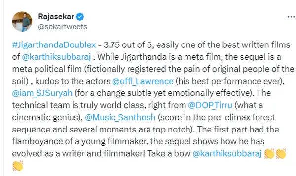 3 மாஸ் இயக்குனர்களின் மிரட்டல் கூட்டணி எப்படி இருக்கு.? அனல் பறக்க வெளிவந்த ஜிகர்தண்டா டபுள் எக்ஸ் ட்விட்டர் விமர்சனம்