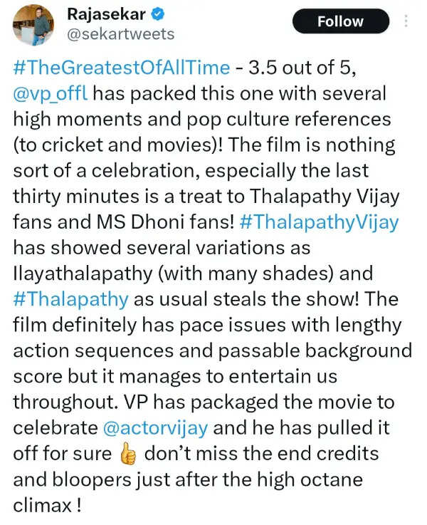 வொர்க் அவுட் ஆனதா விஜய், வெங்கட் பிரபுவின் மேஜிக்.? GOAT அனல் பறக்கும் ட்விட்டர் விமர்சனம்