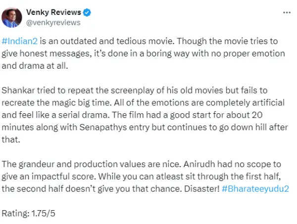 28 வருடங்களுக்குப் பிறகு வந்த இந்தியன் தாத்தா.. இந்தியன் 2 அனல் பறக்கும் ட்விட்டர் விமர்சனம்