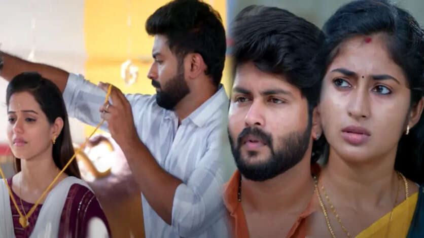 வீரா சீரியலில் மாறன் சப்போட்டில் பிருந்தா கழுத்தில் தாலி கட்டிய கார்த்திக்.. வீரா மீது விழுந்த பழி, விஜிக்கு பதிலடி