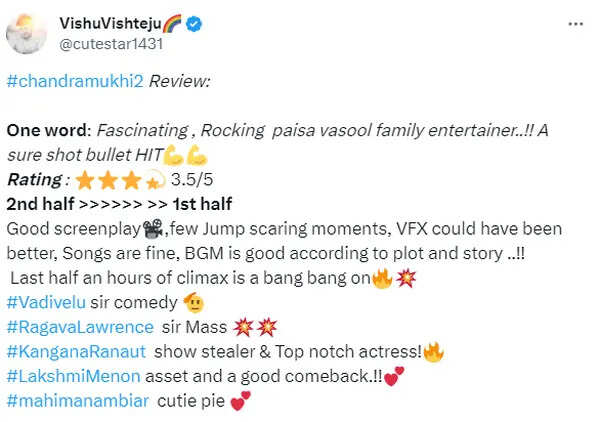 லக்க லக்க லக்கா, நிஜ சந்திரமுகியின் ஆட்டம் எப்படி இருக்கு.? அனல் பறக்கும் ட்விட்டர் விமர்சனம்