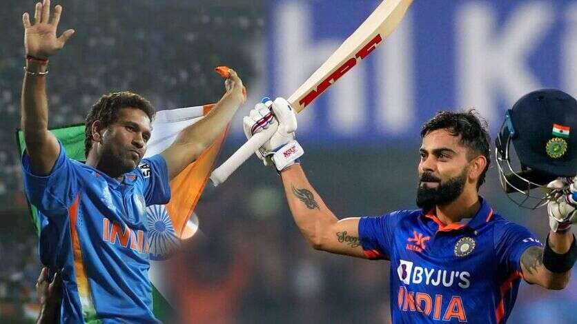 சச்சினின் சாதனையை முறியடித்து உலக சாதனை படைத்த 'கிங்' கோலி!