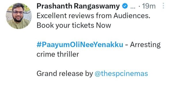 Paayum-oli-nee-enakku-twitter-review